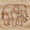 A standing elephant animal in a natural environment, suitable as vector art for design projects.