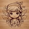 Enchanted Fairy Portrait A delicate fairy with floral elements in her hair, posing as if from a traditional fairy tale illustration.