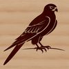 Falcon in Flight Vector Design A detailed illustration of a bird in mid-flight, with sleek lines and sharp features.