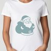 A digital design of Santa Claus holding a sack of presents.