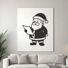 A vector illustration of Santa Claus in traditional Christmas attire.