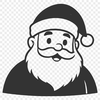 SVG design featuring a portrait of Father Christmas with holly and other winter elements.