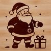 Vector illustration of a jovial Santa Claus character in festive attire.