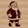 An SVG graphic featuring Father Christmas with a jovial expression and festive accessories.