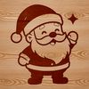 An SVG file containing a graphic representation of Father Christmas in a modern design style.