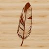 A detailed illustration of a single bird feather, suitable for digital cutting and design.
