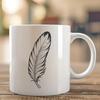 An SVG design element featuring a stylized bird feather with clean lines and crisp details.