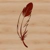 A simple illustration of a feather in vector format, ideal for editing with design software like Illustrator.