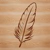 A high-quality, editable graphic illustration of a single bird feather, suitable for digital and print projects.