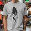 Beautiful Bird's Feather Illustration A simple, high-contrast illustration of a single bird's feather.