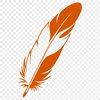 A simple vector illustration of a feather, suitable for graphic design projects.