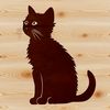 Feline Graphic Illustration A sitting cat designed as a vector graphic illustration, suitable for digital design.