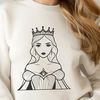 Female royalty figure in a traditional attire, designed as vector art.
