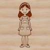 Simple line art design of a female figure in SVG format.