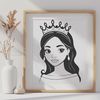 A vector illustration of a young female princess character in regal attire.