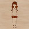A young female figure in a simple outfit, ideal for graphic design projects.