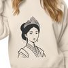 A digital illustration of a young princess with regal attire.