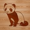 Whimsical Ferret Design SVG A small mammal with a long, slender body and short legs.