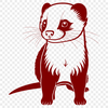 A vector illustration of a ferret in profile, suitable for digital and commercial use.
