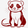 Vector illustration of a ferret animal in outline style.