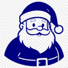 An SVG vector design featuring a silhouette of Santa Claus in festive holiday garb.