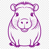 Cute Capybara Close-up Face Close-up illustration of a capybara's face with distinctive rodent features.