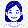 Simple Vector Graphic Design Girl Simple illustration of a girl in a minimalist graphic design.