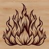 Flames vector shape with bright orange and yellow flames, suitable for clip art and design projects.