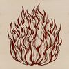 A stylized illustration of flames in various shapes, suitable for vector design.