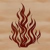 Vector illustration of a flame shape in various sizes for digital design.
