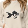 Swimming Cartoon Goldfish Design A cartoon goldfish swimming in the water, suitable for crafting and design projects.