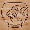 Small Pet Vector Design A vector graphic representation of a common household pet, a small goldfish.