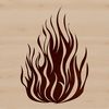 A vector illustration of a flame shape in various stages of burning, suitable for digital design and craft projects.
