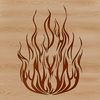 Graphic illustration of a flame shape in vector format, suitable for digital design and printing.