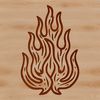 A stylized vector illustration of a flame shape in various styles suitable for digital cutting machines and laser cutters.