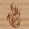 A stylized vector design of flames with various shapes and textures.