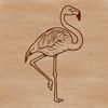 A flamingo bird standing on one leg in its natural habitat.