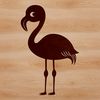 A stylized illustration of a Flamingo standing on one leg, suitable for vector graphics and digital design projects.
