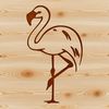 Free SVG Bird Outline Illustration An outline graphic of a single flamingo with distinctive pink feathers and long legs.