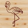 Wildlife Bird Illustration Free Download A digital illustration of a flamingo standing in shallow water, its long neck bent to reach for food.