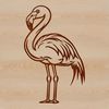 Pink Bird Standing in Water Vector A stylized vector illustration of a flamingo standing in shallow water.