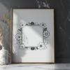A minimalist floral frame design for various digital uses.