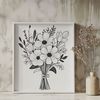 Wedding Bouquet Clip Art A colorful arrangement of flowers in a vase, ideal for wedding decorations or Mothers Day gifts.