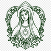 Religious icon featuring a floral design representing the Immaculate Heart.