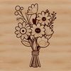 Bouquet Vector Illustration A bouquet of flowers in various colors and shapes, ideal for floral designs and arrangements.