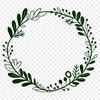 Interlocking Blooms Wreath Illustration A floral wreath design made from interlocking flowers and leaves.