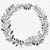 Hand-Drawn SVG Floral Wreaths A hand-drawn floral wreath design created using vector graphics.