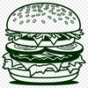 Free Hamburger Vector Graphics A simple vector illustration of a classic hamburger with a patty, bun, lettuce, cheese, and tomato.