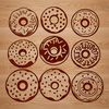 A colorful illustration of a donut with frosting and sprinkles, suitable for digital crafting and design.