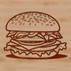 Free Vector Cheeseburger Design A simple illustration of a hamburger with cheese, bun, and lettuce, suitable for vector design projects.